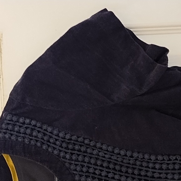 Boden Navy 100% Cotton Velvet Midi Dress W/ Embroidery Detail - Picture 4 of 11